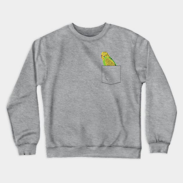 Budgie Parakeet Parrot In Your Front Pocket Crewneck Sweatshirt by Einstein Parrot